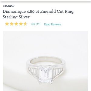QVC Diamonique 4.80ct Emerald Cut Ring